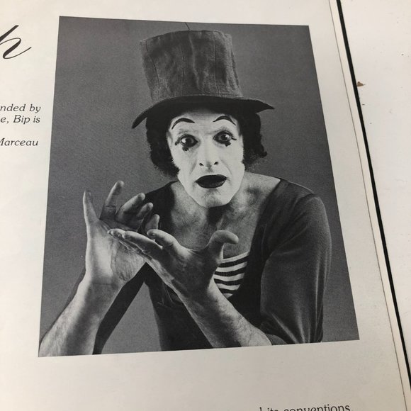 Marcel Marceau "Bip The Clown Mime Artist" Signed Autographed Program 90's - Picture 5 of 7
